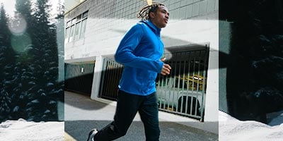 A man running outside