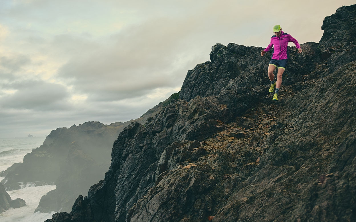 Runner on mountain trail