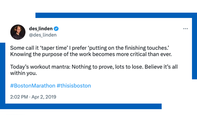 Des Linden tweet