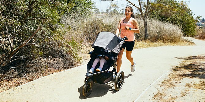 Anel running with a stroller