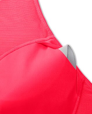 Opening in the Dare Crisscross Run Bra to remove the cups