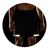 Short Carbonite 7" 2-en-1 pour hommes (noir avec bandes réfléchissantes)