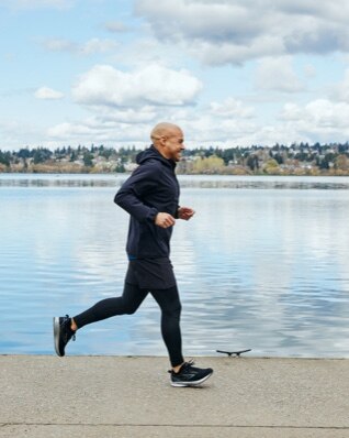 Dennis running on the beach