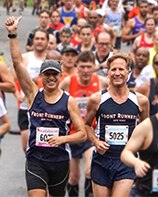 Richard and Zander in the middle of a race.