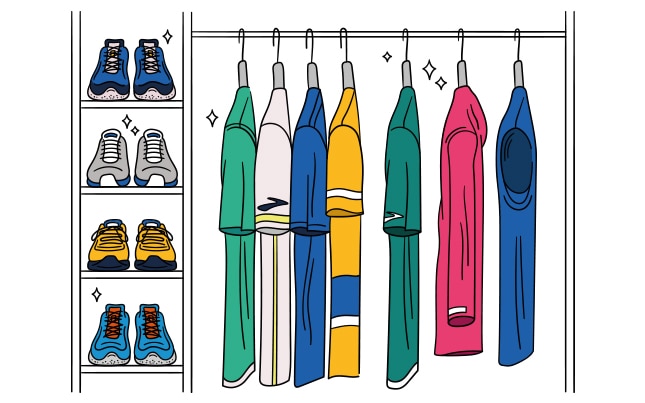 Armario con equipación de Brooks Running