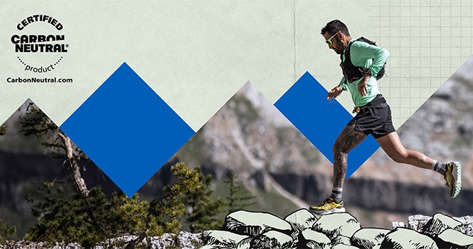 A Carbon neutral Brooks trail collection illustration