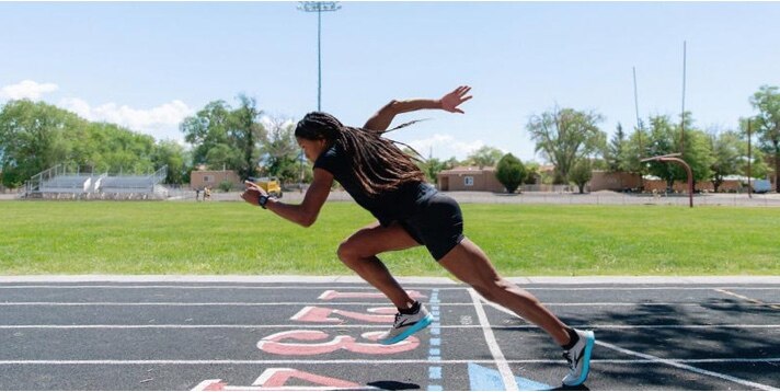 Women sprinting off the start line