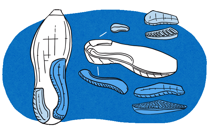 La technologie des chaussures décomposée