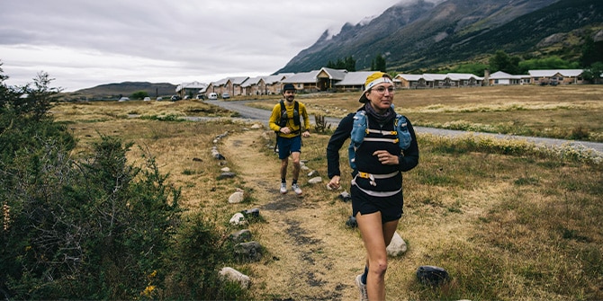 Runners starting on a trail