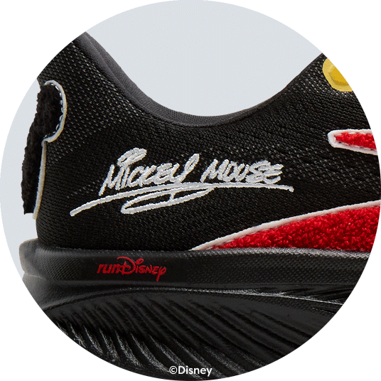 Mickey's autograph on side of shoe