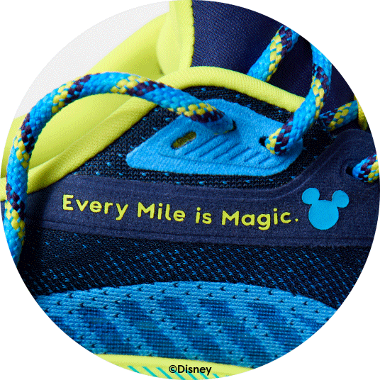 "Every Mile is Magic" on side of shoe