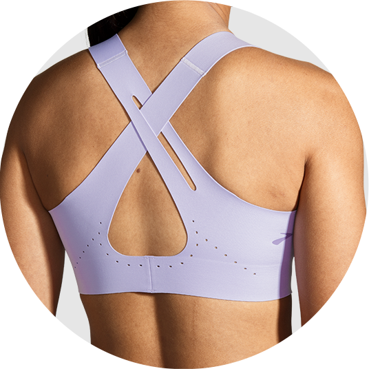 Back of a purple sports bra