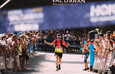Luke finishing a trail running race