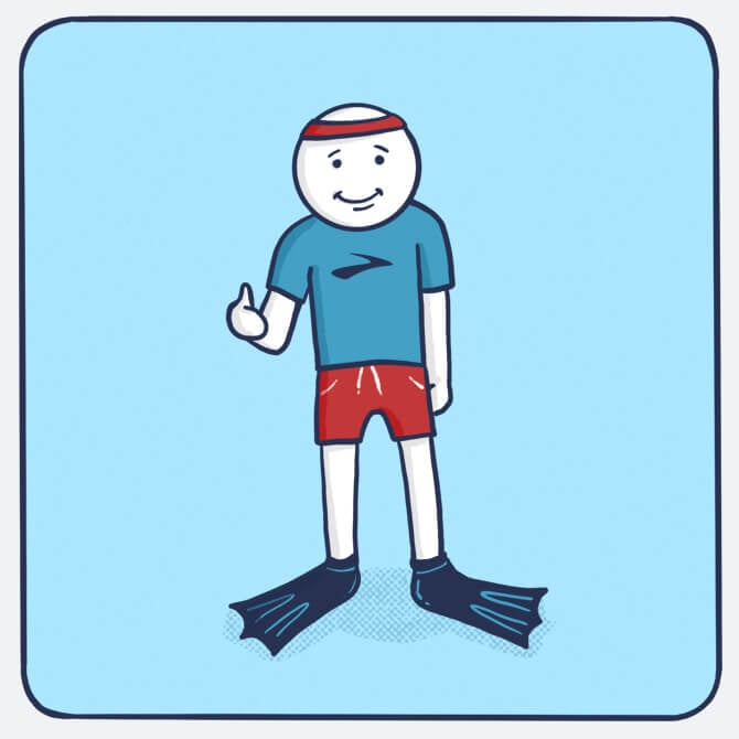 Illustration d’un personnage portant des palmes