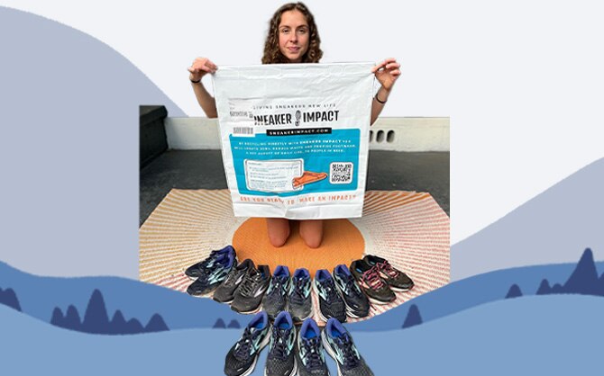 Miranda Wodarski, membro di RHT, condivide la sua scelta di collaborare con un partner di scarpe da corsa riciclate.