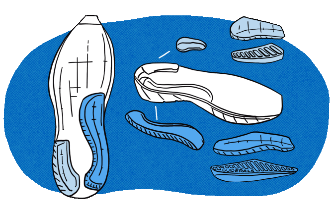 La technologie des chaussures décomposée