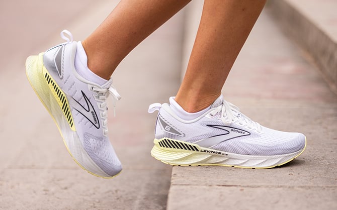 Runner moving forward on steps