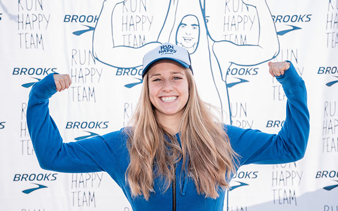 Woman flexing her muscles