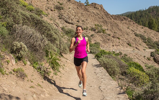 A women running on trail
