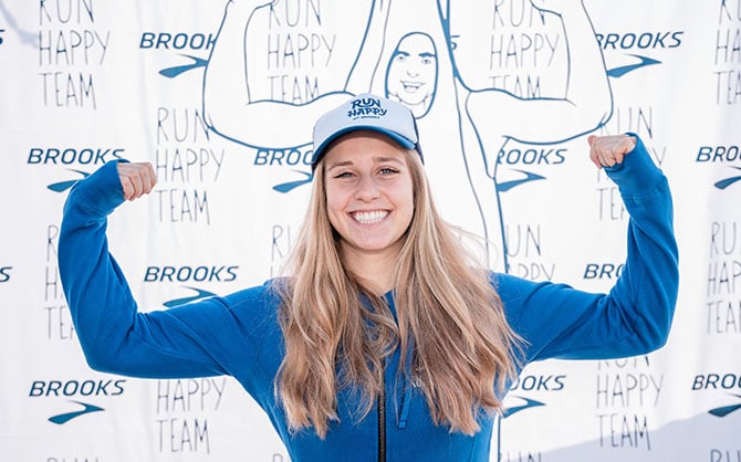 Woman flexing her muscles