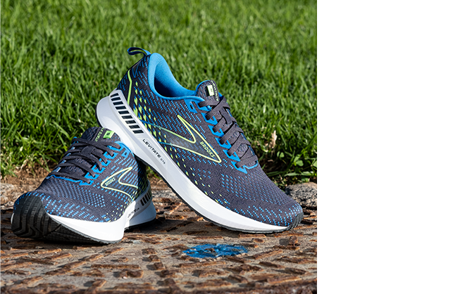 A pair of the Levitate 5 GTS road-running shoes