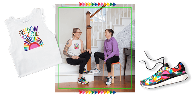 Lisa sitting with her wife, Clay