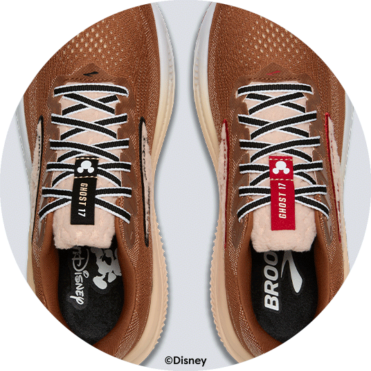 Red and black details on each shoe