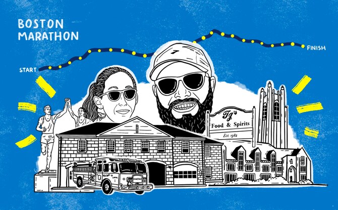 Boston Marathon cartoon