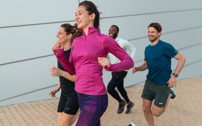 Runners in a group