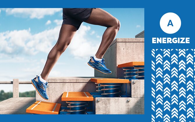 Running shoes in the energize category of Brooks