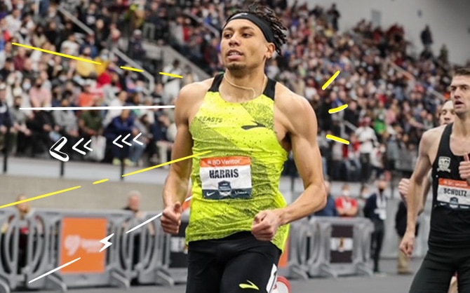 Harris finishing a run