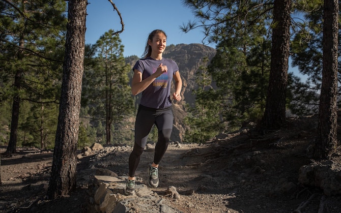 Runner on a rocky trail