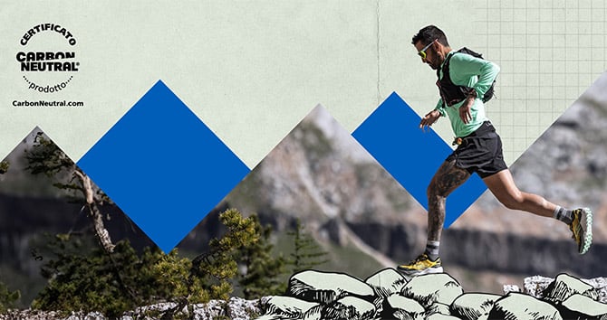 Illustrazione della collezione da trail Brooks a emissioni zero