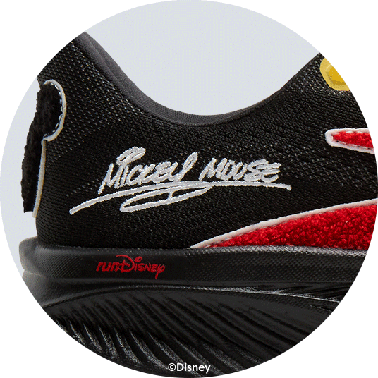 Mickey's autograph on side of shoe