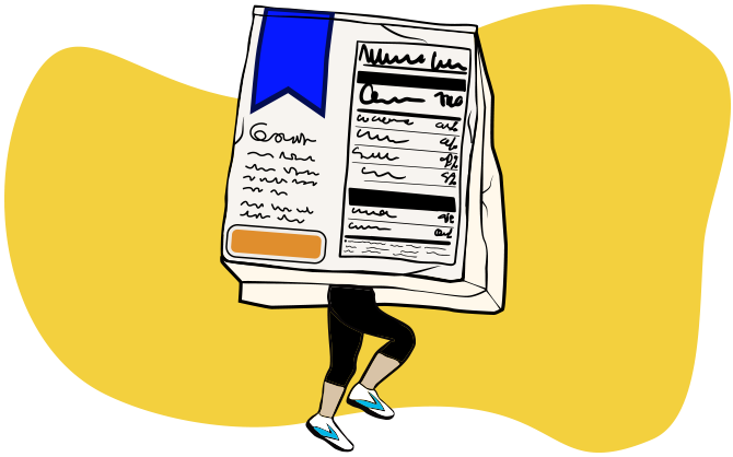Illustrated nutrition facts sheet