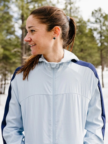 Karen Bertasso smiling in a blue jacket