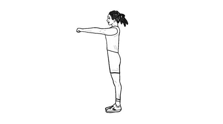 An animated gif of a woman demonstrating Hindu squats.