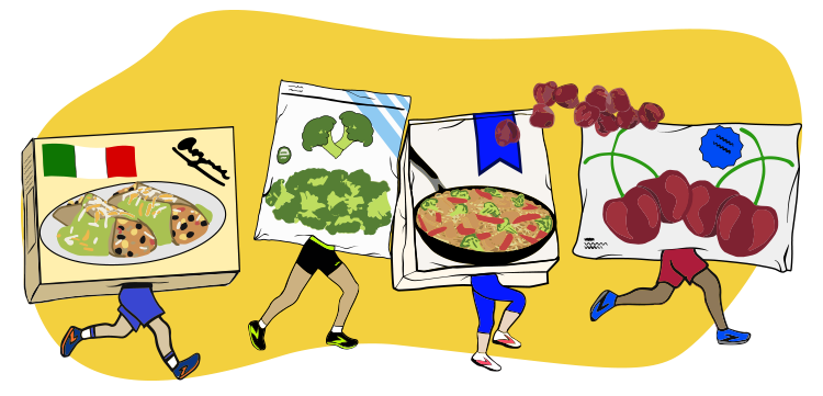 Aliments congelés illustrés