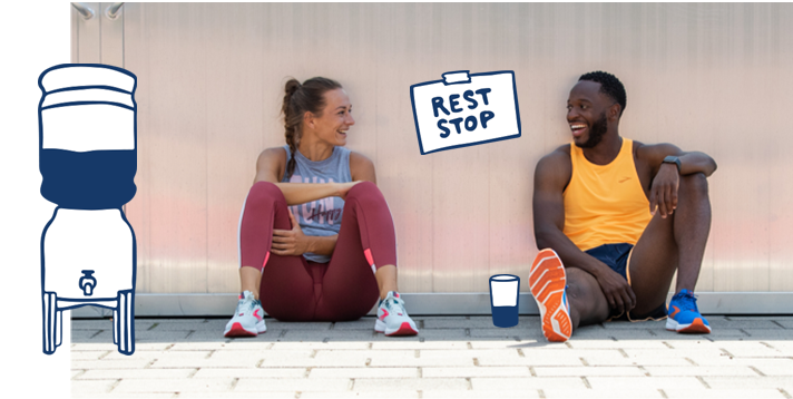 Two runners sitting after a run