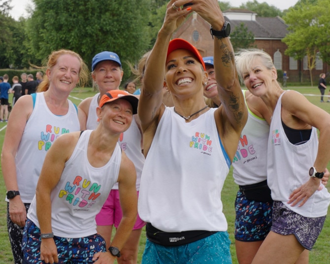Parkrun team taking selfie