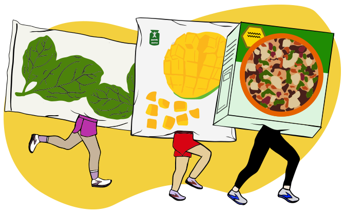 Aliments congelés illustrés