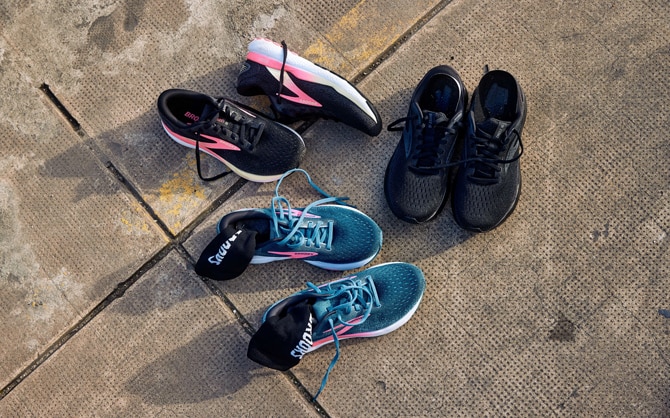 Cushioned running shoes