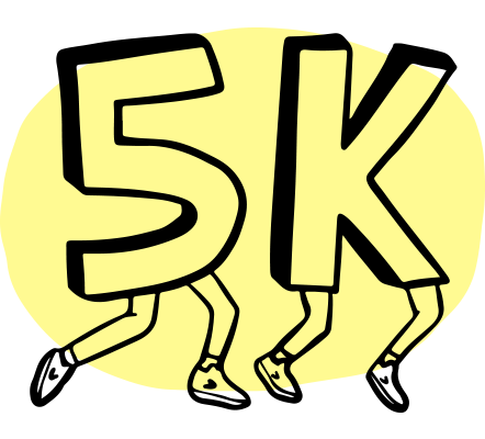 Illustration d’un 5 km avec des jambes
