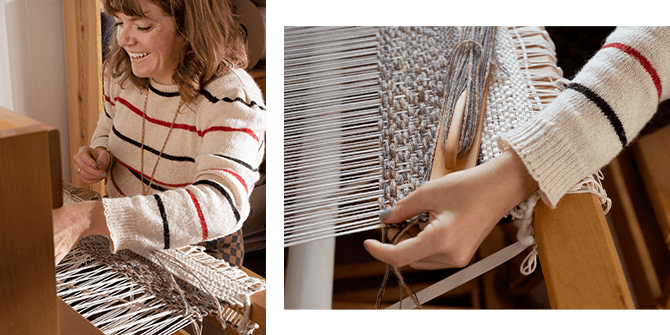 Allison fait preuve de créativité avec les textiles dans son home studio.