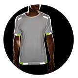 T-shirt Carbonite à manches courtes pour hommes (blanc avec bandes réfléchissantes) 