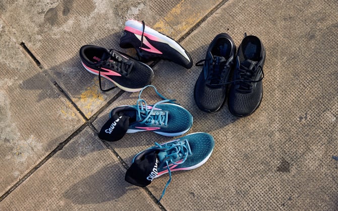Cushioned running shoes