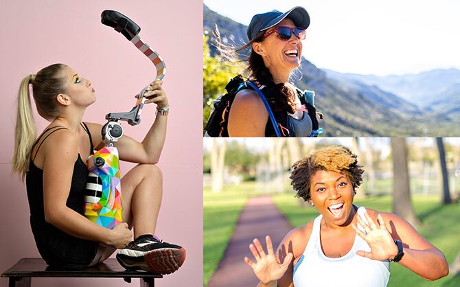 Collage de femmes souriantes