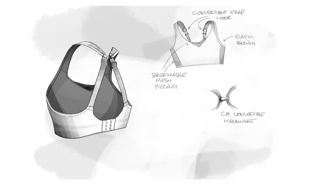 Illustrated Drive Convertible run bra