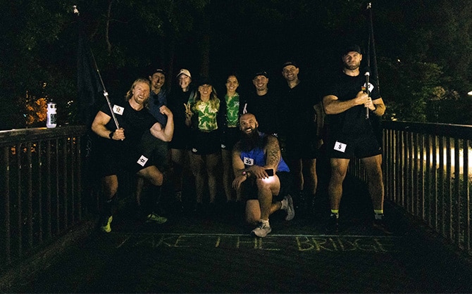 The B.U.F.F. Dudes and Dustin Glass pose