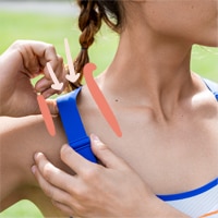 woman in bra highlighting straps